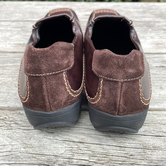 Paul Green Munchen Brown Suede & Leather Sz 5.5 Driving Shoes Square Toe Women’s - Picture 4 of 8